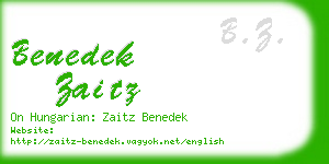 benedek zaitz business card
